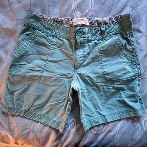 Eddie Bauer Ripstop Cotton Shorts Size 8 Aqua Green